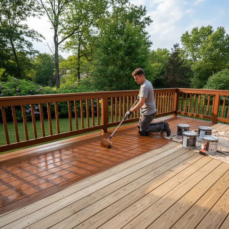 Deck Rail Staining